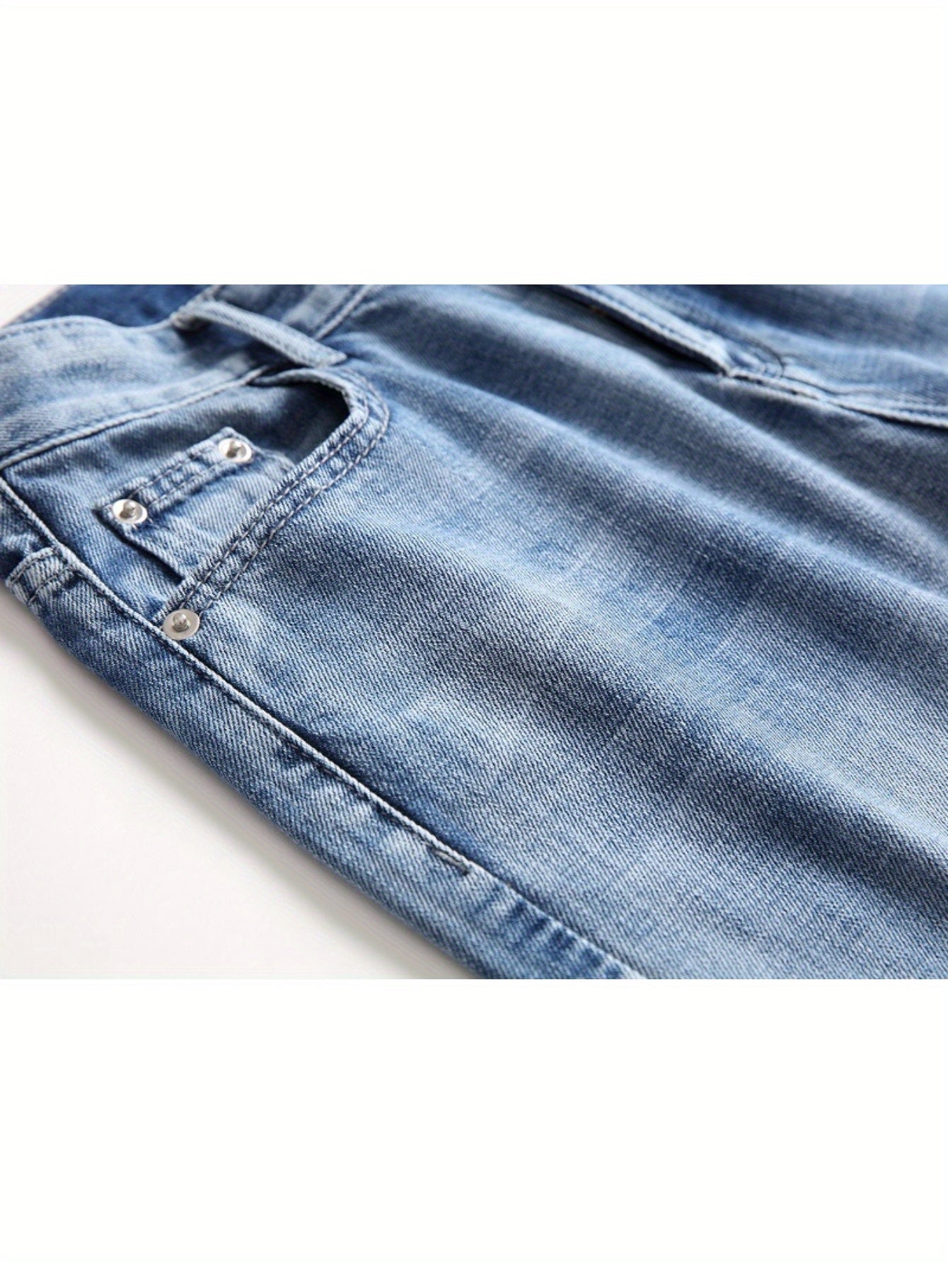Summer Ripped Denim Shorts for Men Casual Street Style with Pockets