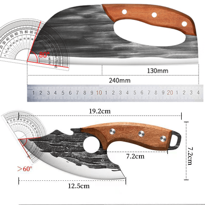 Ultra Sharp Kitchen Knives 2PCS Ergonomic Chopper Set
