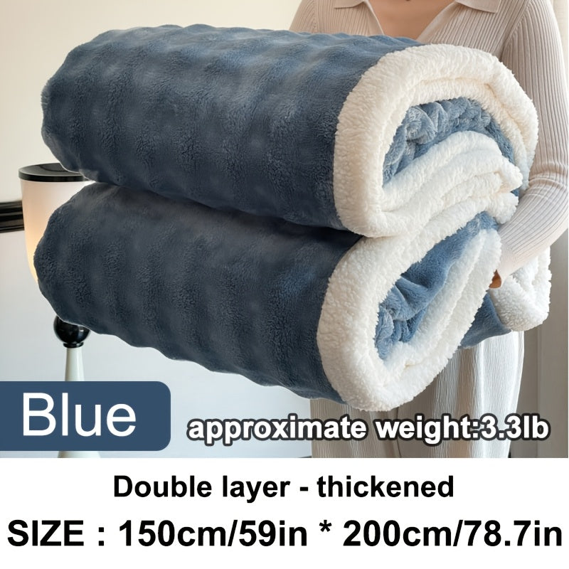 1 Queen Size Double Layer Air Conditioning Blanket Soft Warm Cozy