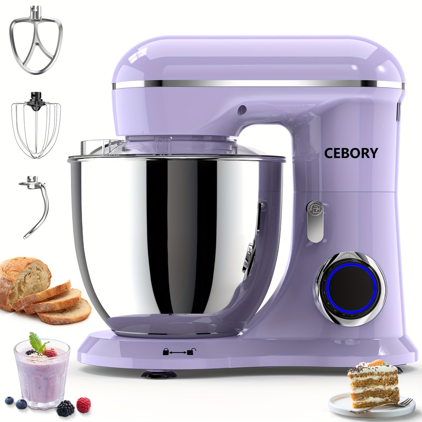 660W 10-Speed 3-IN-1 Electric Stand Mixer with 6.5QT Bowl