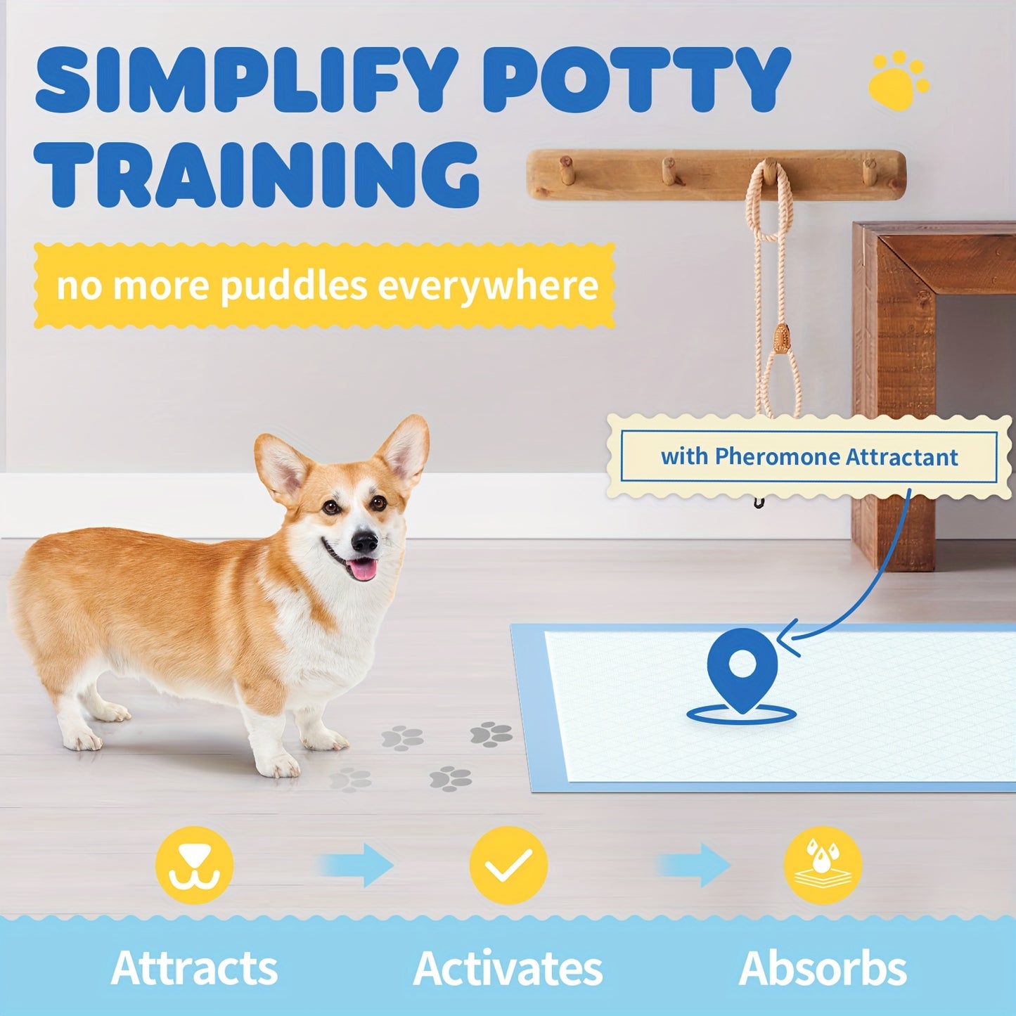 100/40pcs Extra Large Super Absorbent Dog Pee Pads Leak Proof Odor Control Disposable Pet Piddle Pads for Easy Potty Training and Accidents
