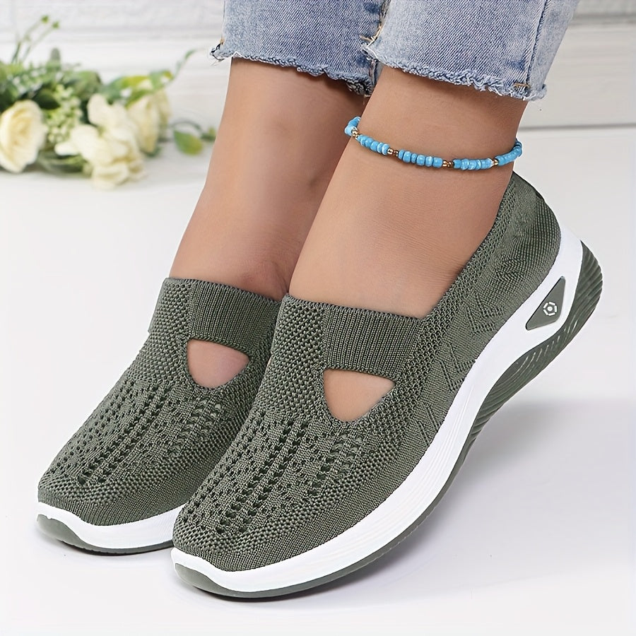 New Style Women's Breathable Knitted Lace-Up Shoes 2024