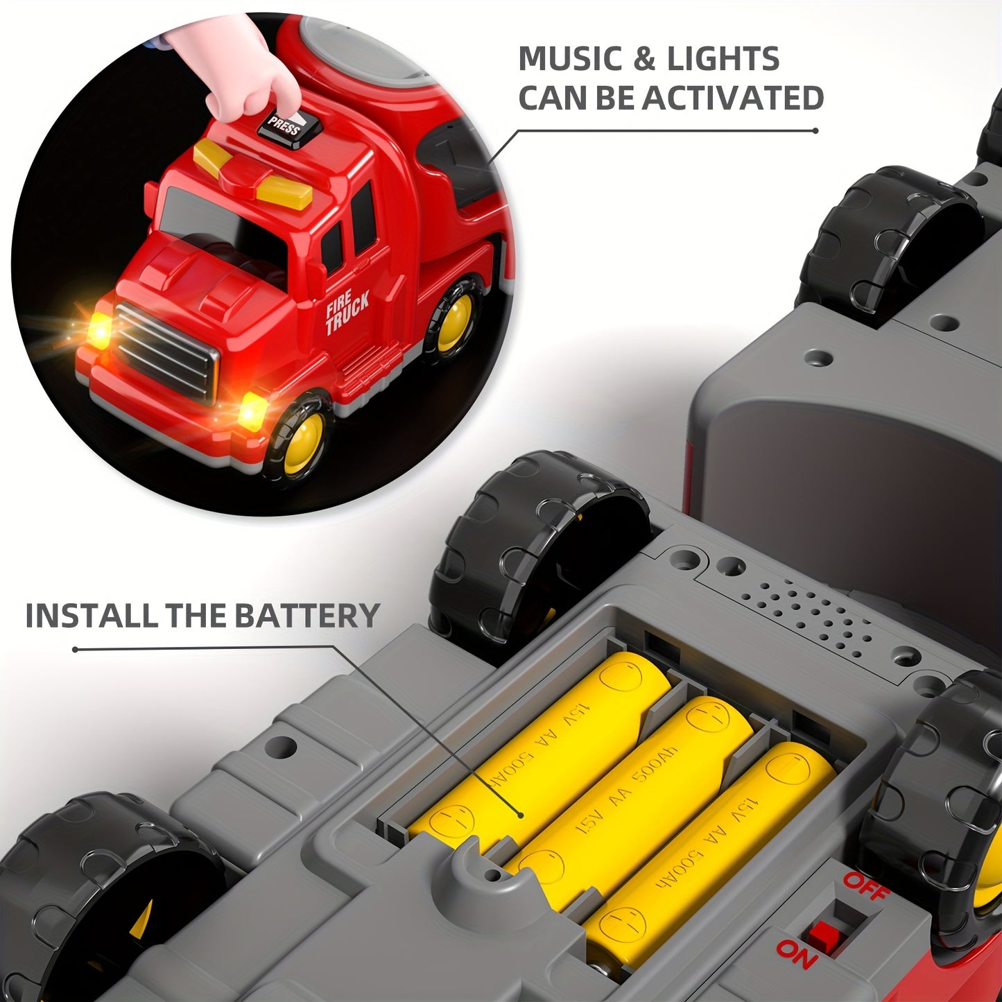 Fire Trucks | Toys 5 In 1 Kids Carrier Fire Truck Cars