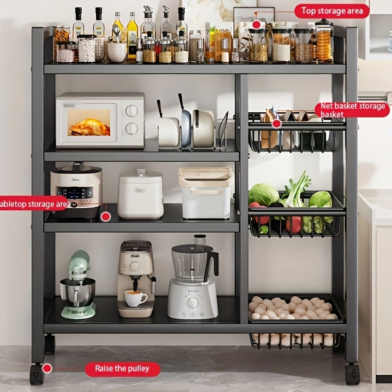 1pc Multifunctional Kitchen Storage Rack 42.52 Inch Adjustable