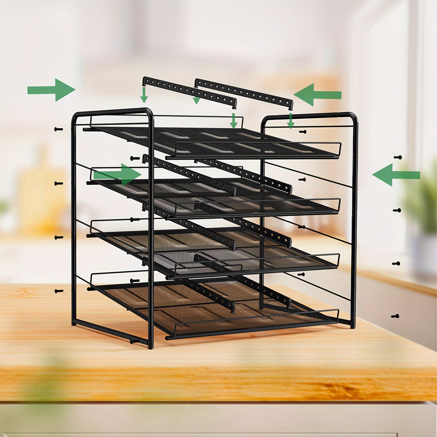 Large Capacity Metal Wire Can Holder With Adjustable Dividers
