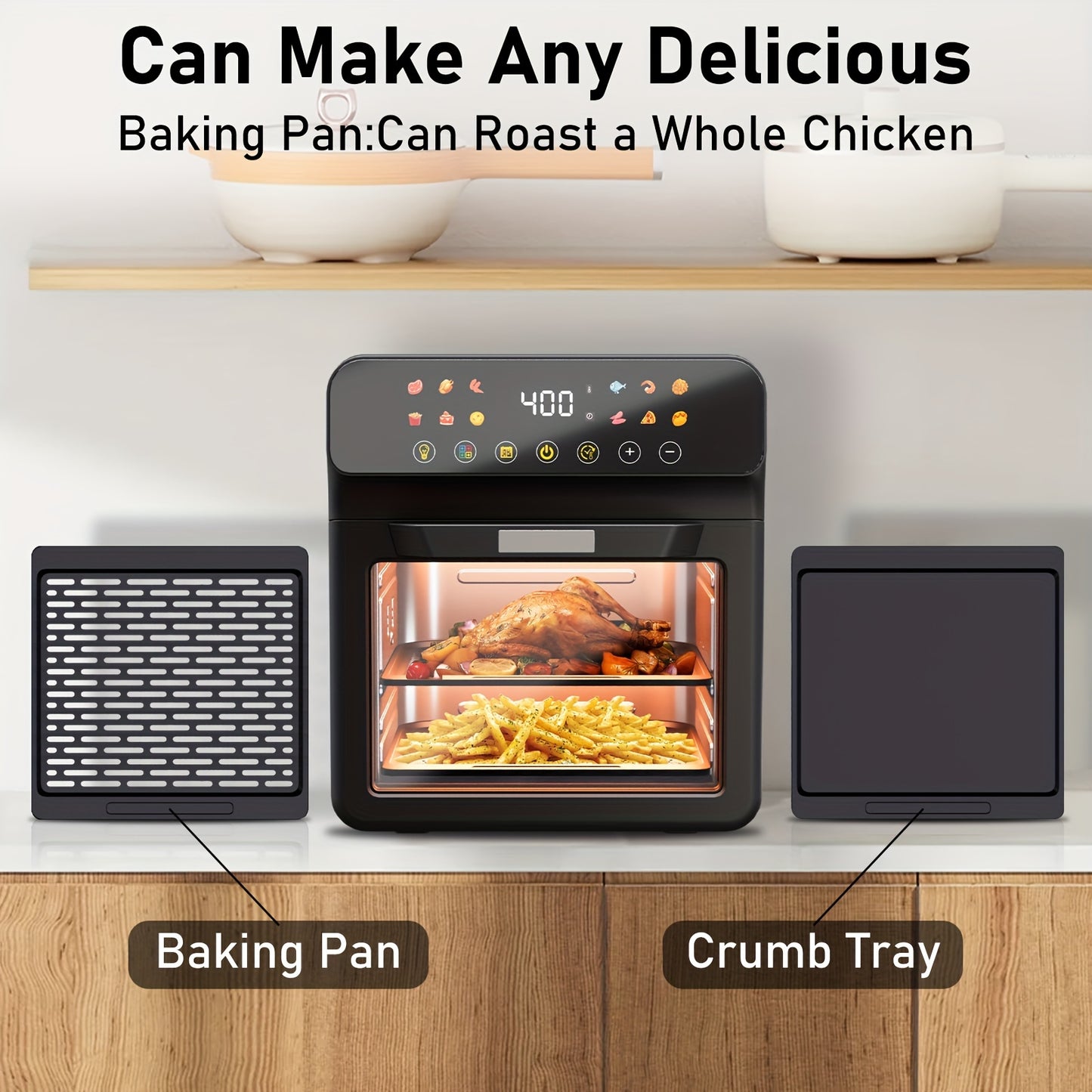 Bluebow 12QT Extra Large Convection Oven Air Fryer Combo
