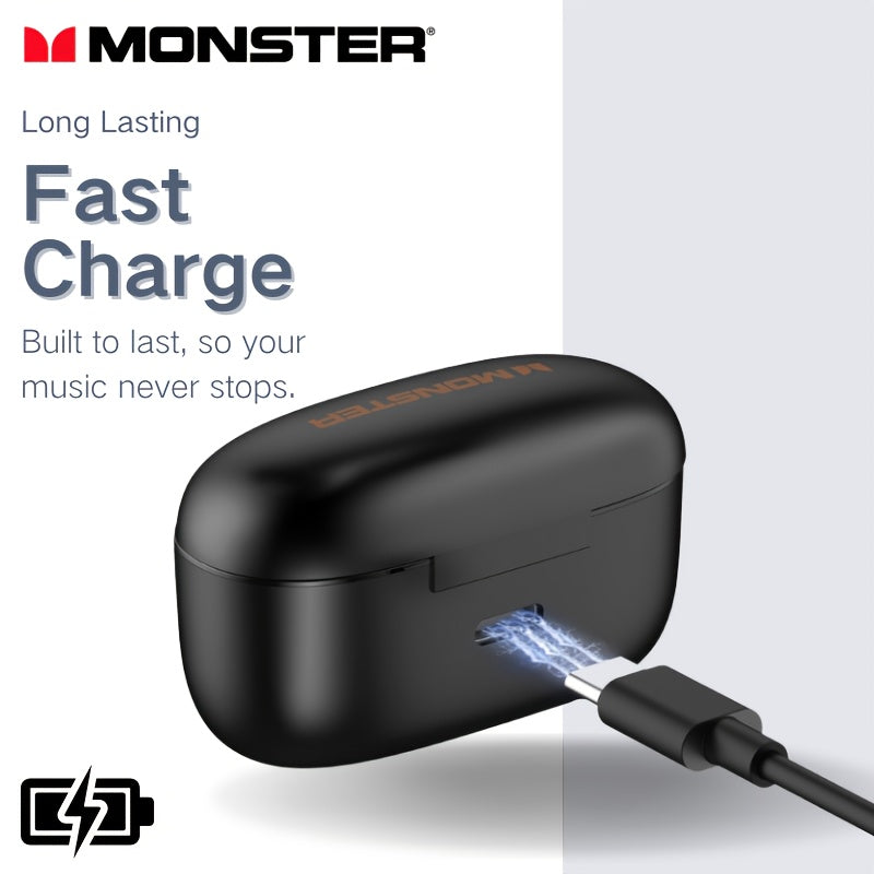 Noise Cancellation Monster Wireless Earbuds with Touch Control