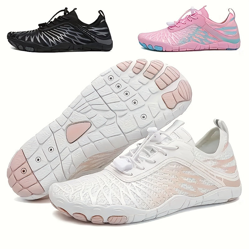 Summer Hike Barefoot Shoes for Women Water Shoes Hiking Footwear Healthy Barefoot Shoes Women Wide Toe Box Non Slip Outdoor Sports Zero Drop Shoes White Black