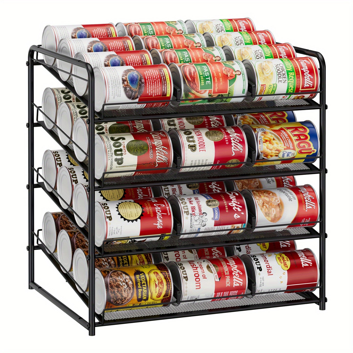 Large Capacity Metal Wire Can Holder With Adjustable Dividers