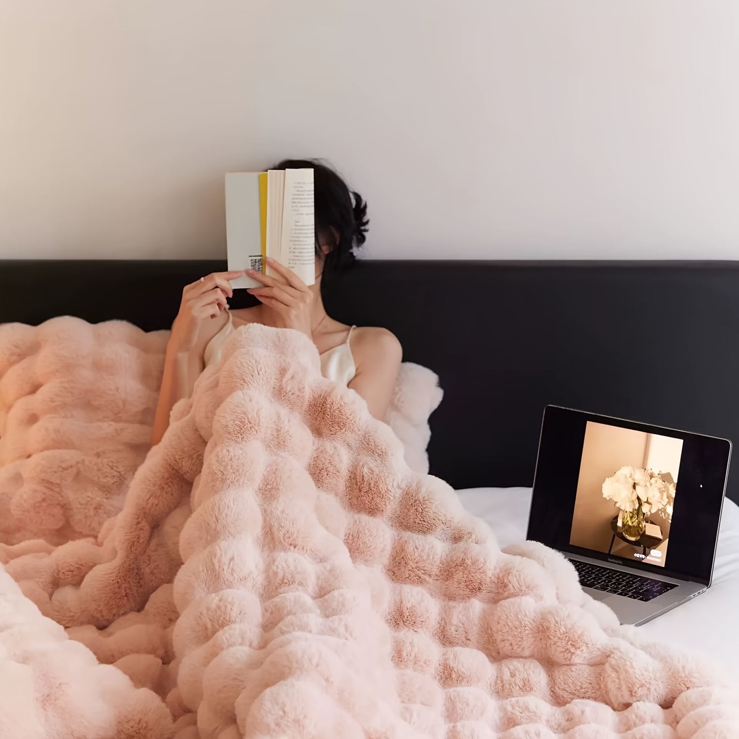 Cozy Faux Rabbit Soft, Warm Fleece Blanket for All Seasons
