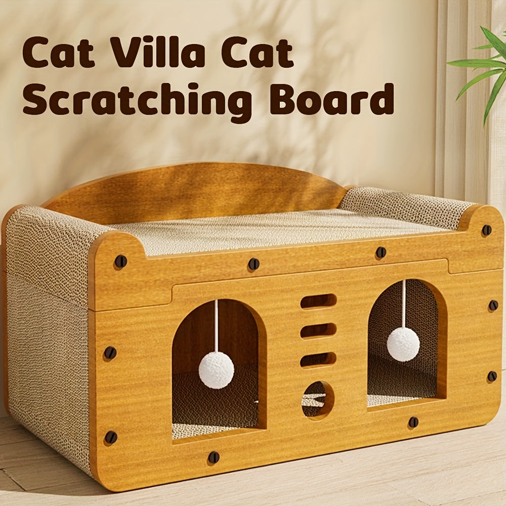 Spacious Wooden Cat Condo Multi-Feature Indoor Outdoor House