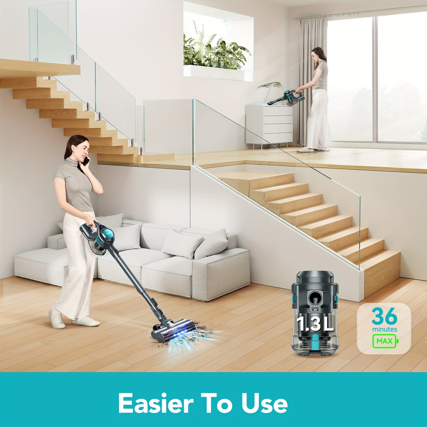 Lightweight 23Kpa Powerful Suction Cordless Vacuum Cleaner