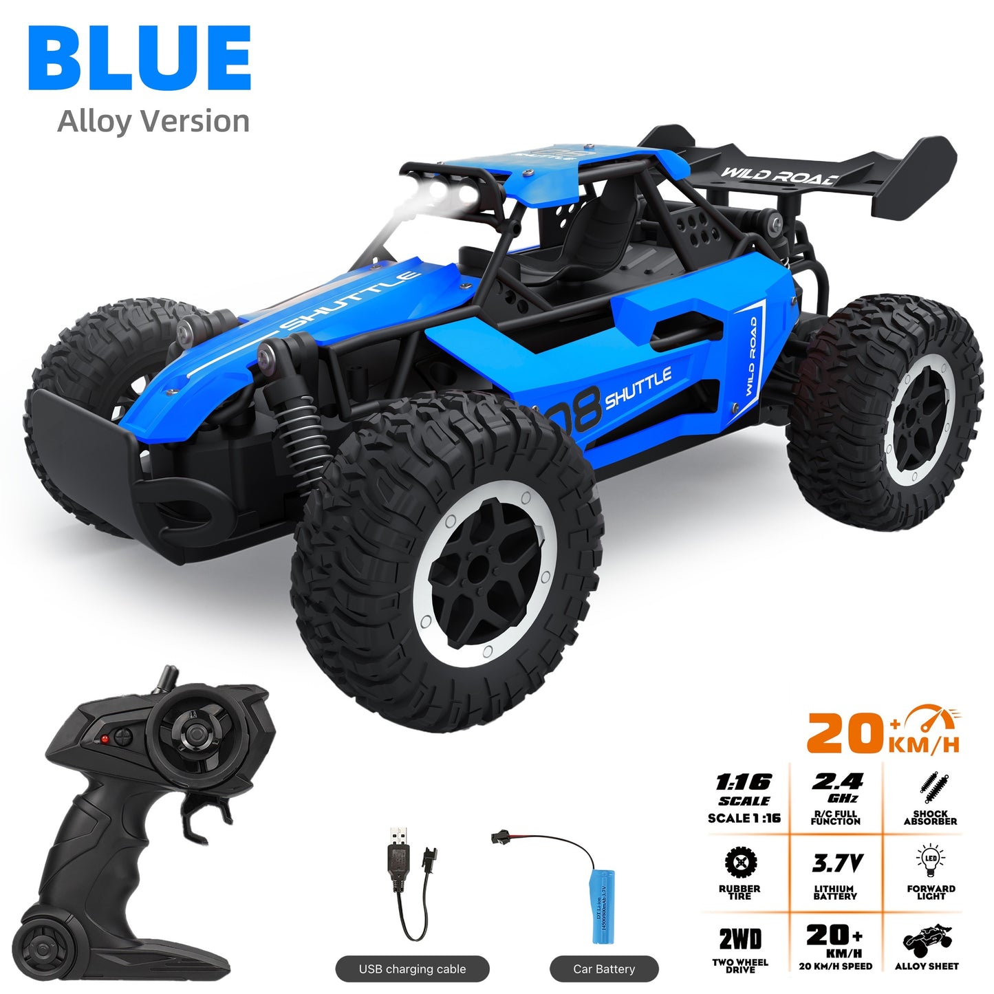 Remote Control Off-Road Toy Car 1:16 Scale All-Terrain Fun
