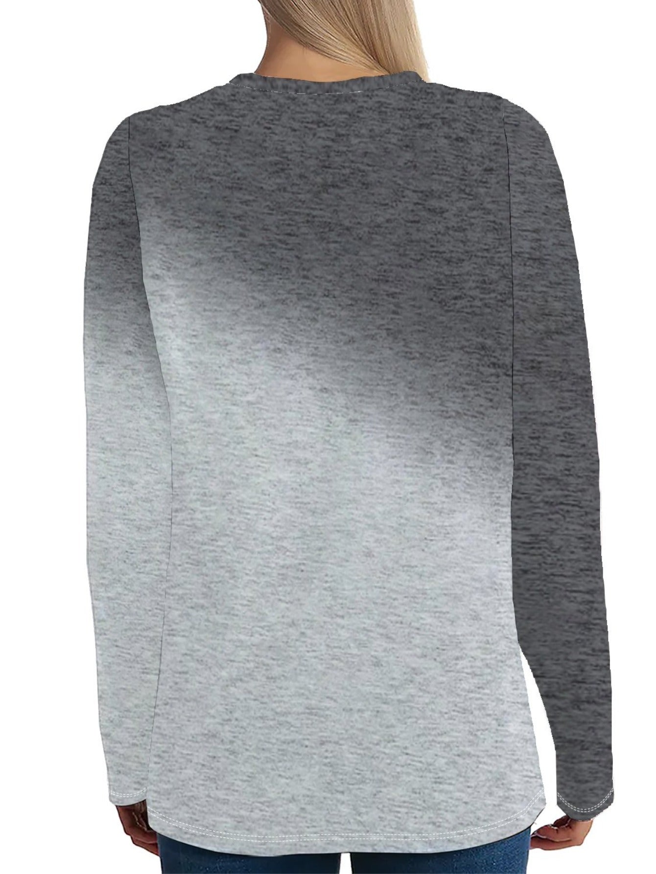 Women'S T-Shirt Love Shape Print Comfy Long Sleeve Crew Neck