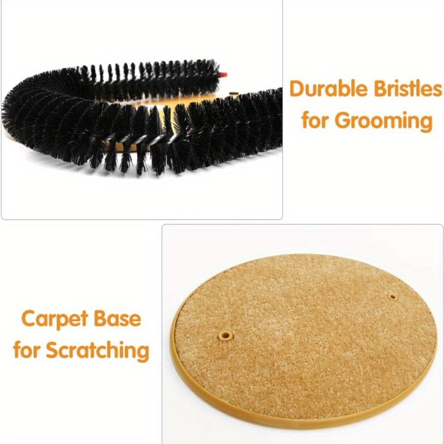 1 Set Cat Scratcher and Self Groomer Arch with Hair Brush and Kitten Toy for Indoor Cats