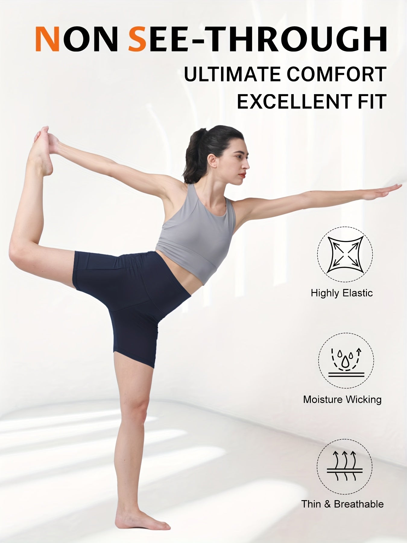 Women's High Waisted Yoga Shorts Tummy Control Butt Lifting