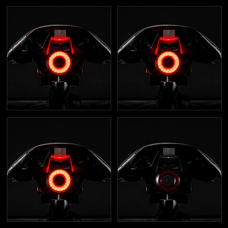 Bicycle Auto Brake Sensing Light Waterproof LED Charging Taillight Bike Rear Light Accessories