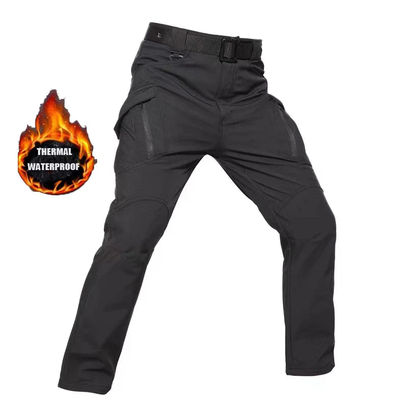 Men's City Cargo Fleece Softshell Hiking Pants for Autumn Winter Casual Trekking Climbing Fishing and Hunting M to 5XL