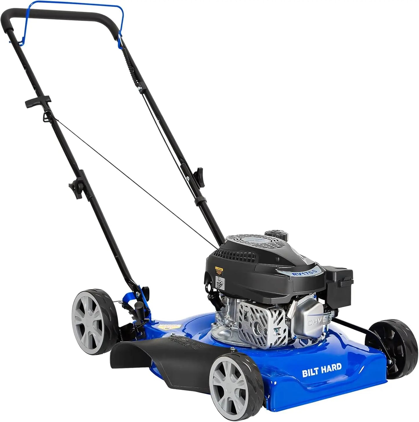 21 Inch Gas Powered Lawn Mower, 4-Cycle 201cc Engine, 3-in-1 Push Lawnmower with Bagging