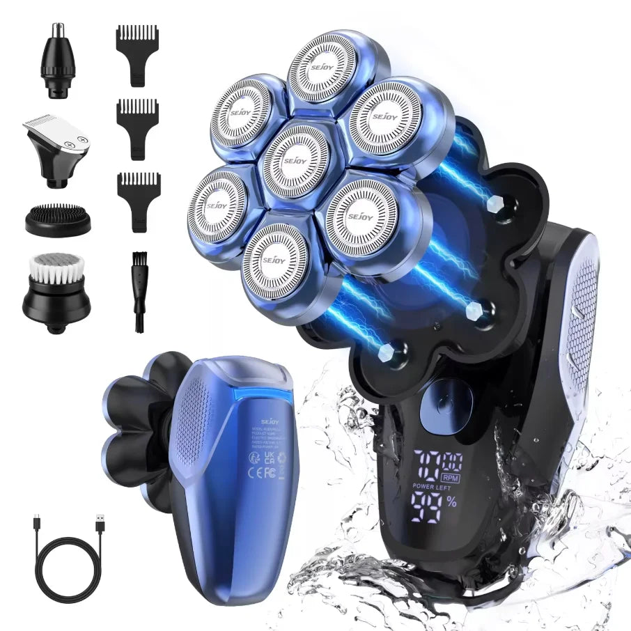 SEJOY 6-in-1 Multifunctional 7D Head Shavers for Men