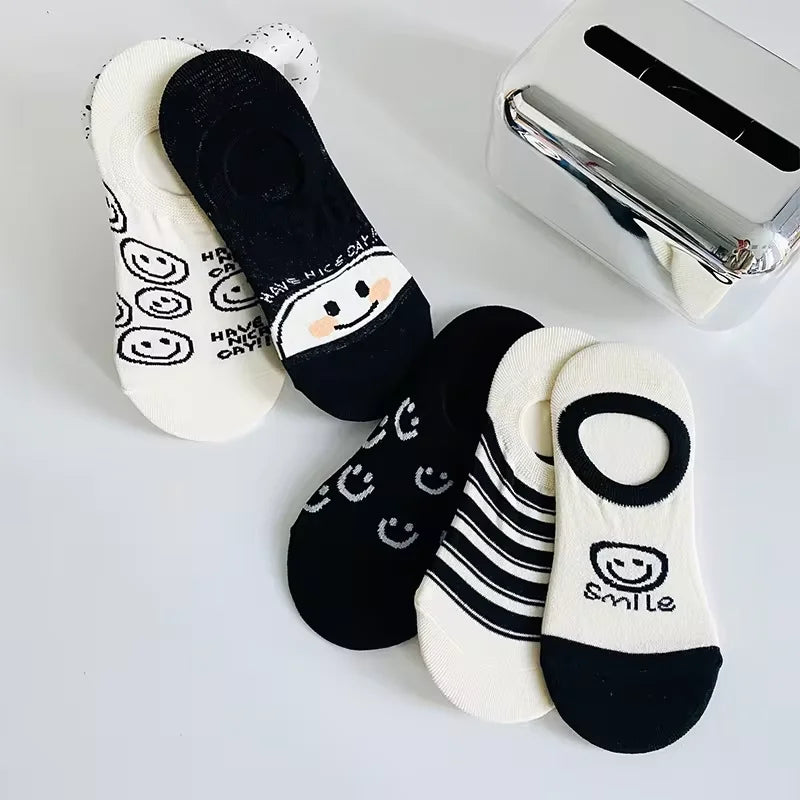 10 Pairs Fuzzy Print Socks Cute Lightweight Women's Hosiery