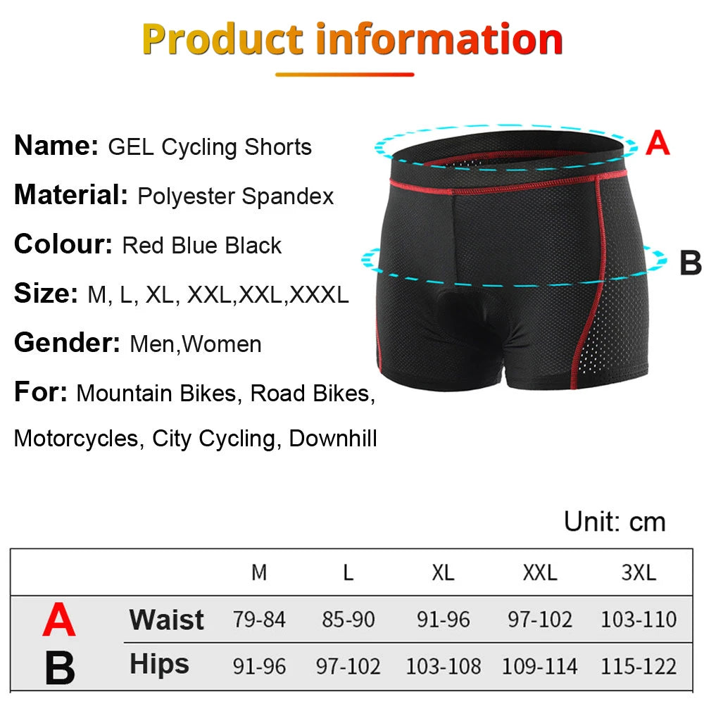 NEWBOLER Cycling Shorts Breathable Mesh 5D Gel Pad MTB Man Shorts