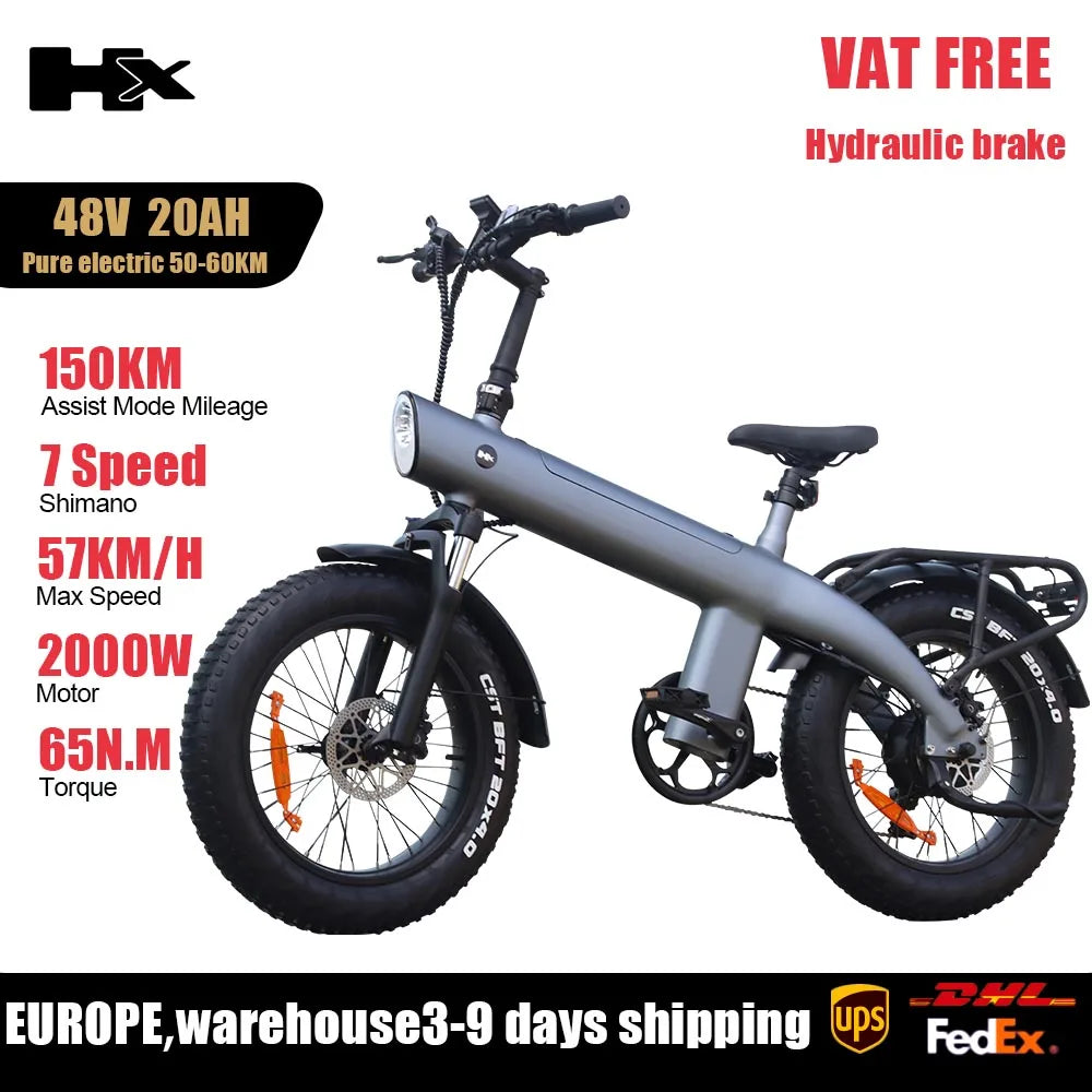 HX Q20PRO Adult Electric Bicycle 48V 20A Removable Battery Ebike