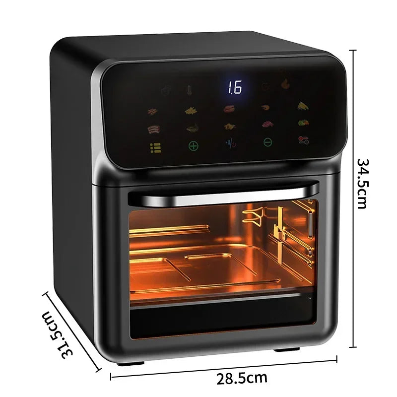 12L Electric Air Fryer Large Capacity Convection Oven Deep Fryer Without Oil Kitchen 360 Baking Viewable Window Home Appliance