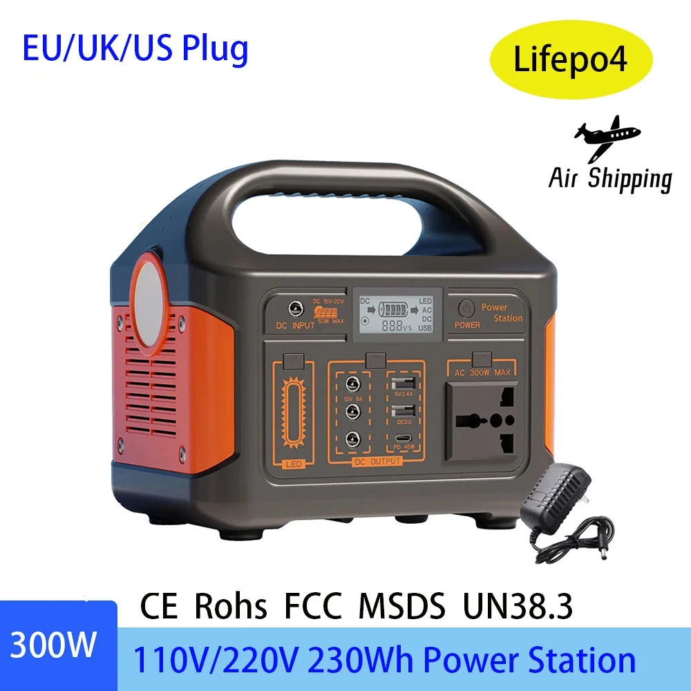 100W/300W 24000mAh LiFePO4 Portable Power Station