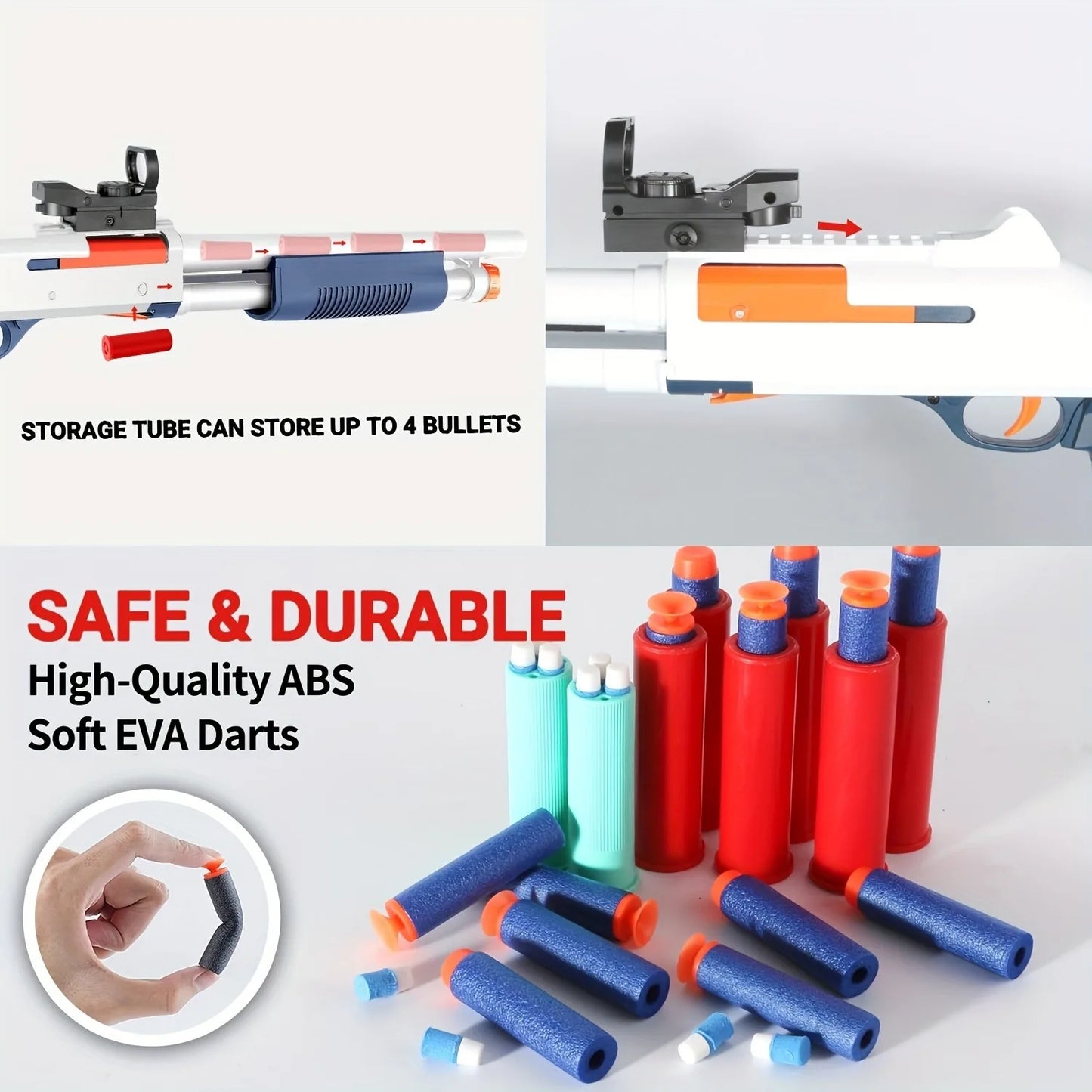 Soft Bullet Toy Gun Shotgun Shell Ejecting 30-Inch Indoor