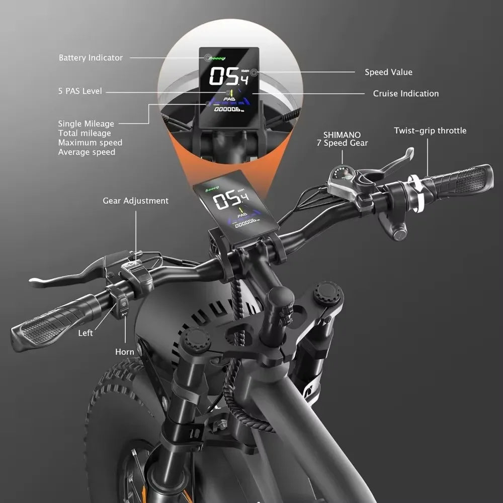 20 Inch Fat Tire Ebike with 1000W Motor 48V13Ah Battery