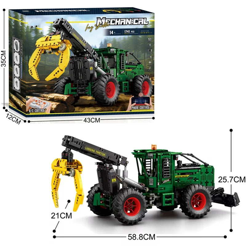1741PCS RC Timber Tractor Building Blocks Farm Tractor Gift