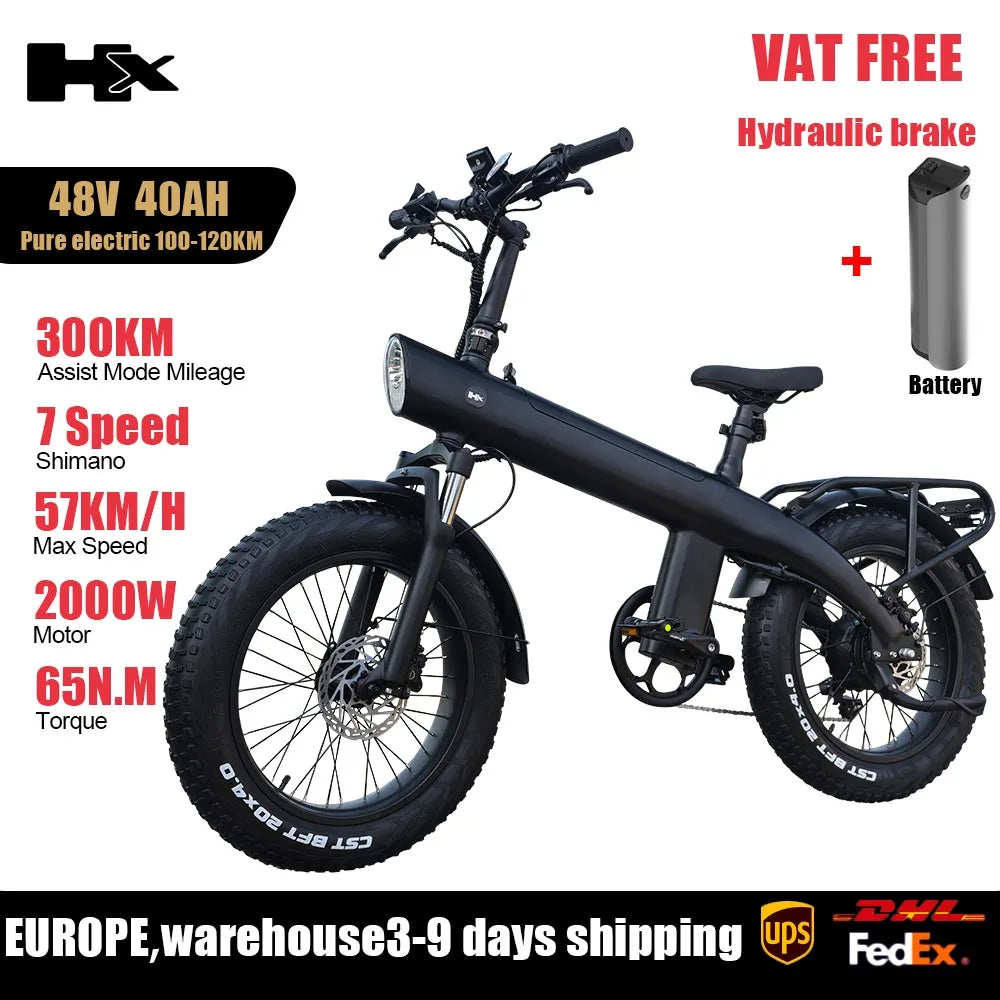 HX Q20PRO Adult Electric Bicycle 48V 20A Removable Battery Ebike