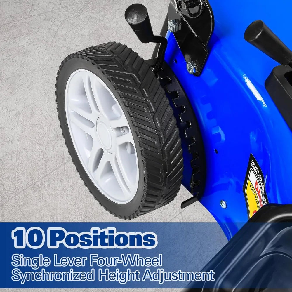 21 Inch Gas Powered Lawn Mower, 4-Cycle 201cc Engine, 3-in-1 Push Lawnmower with Bagging