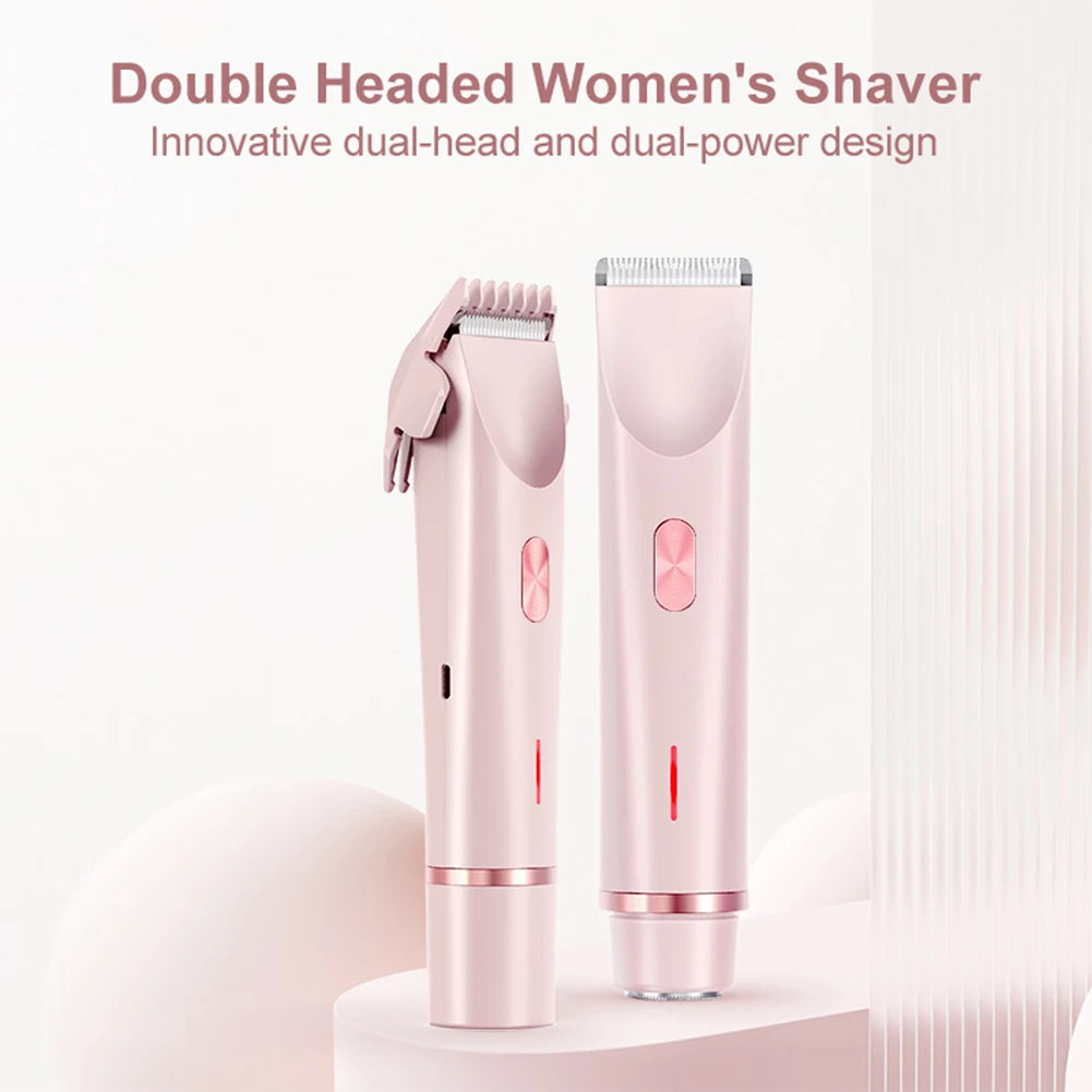 Women Electric Razors 2 in 1 Dual-Head Painless Trimmer