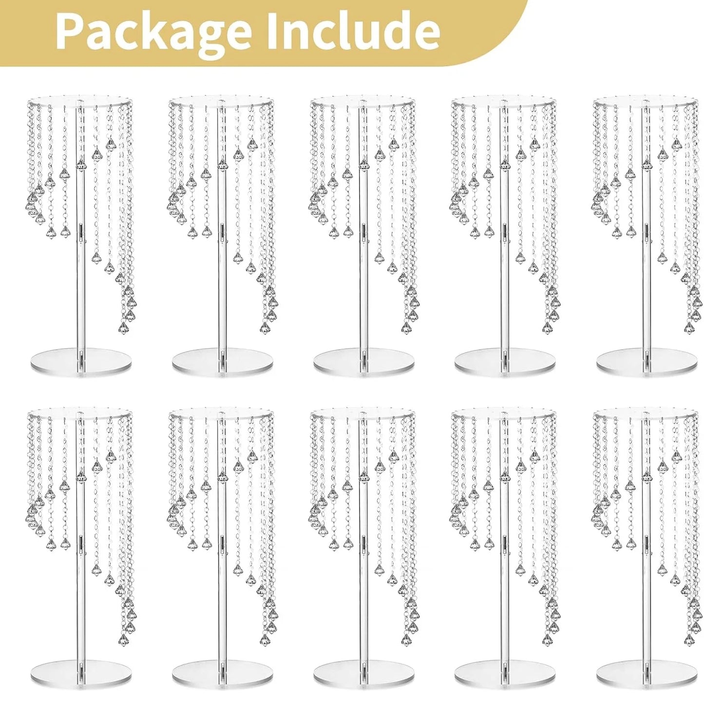2/10 Pcs Acrylic Wedding Centerpieces Decoration Flower Vase