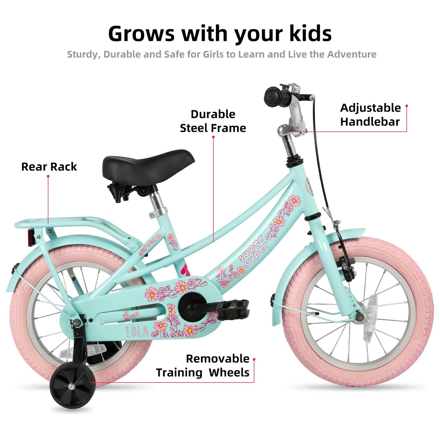 JOYSTAR Petal Girls Bike for Toddlers and Kids, 12-16 Inch