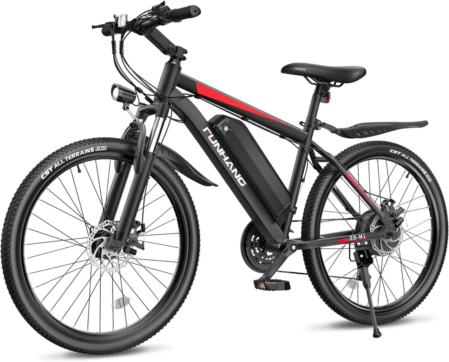 Electric Bike, 26'' 1000W Peak Ebike,Up to 50 Miles 21.7MPH with 48V 374.4WH Removable Battery