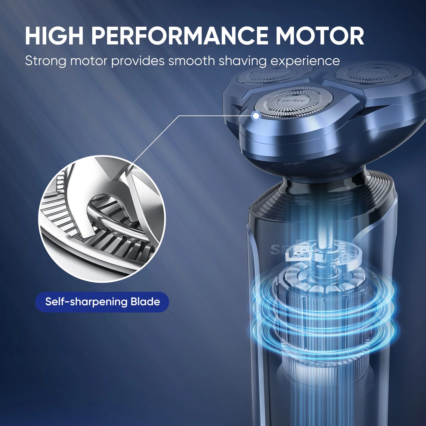 SEJOY Rotary Electric Shaver Kit Rechargeable Multi-function Beard Trimmer