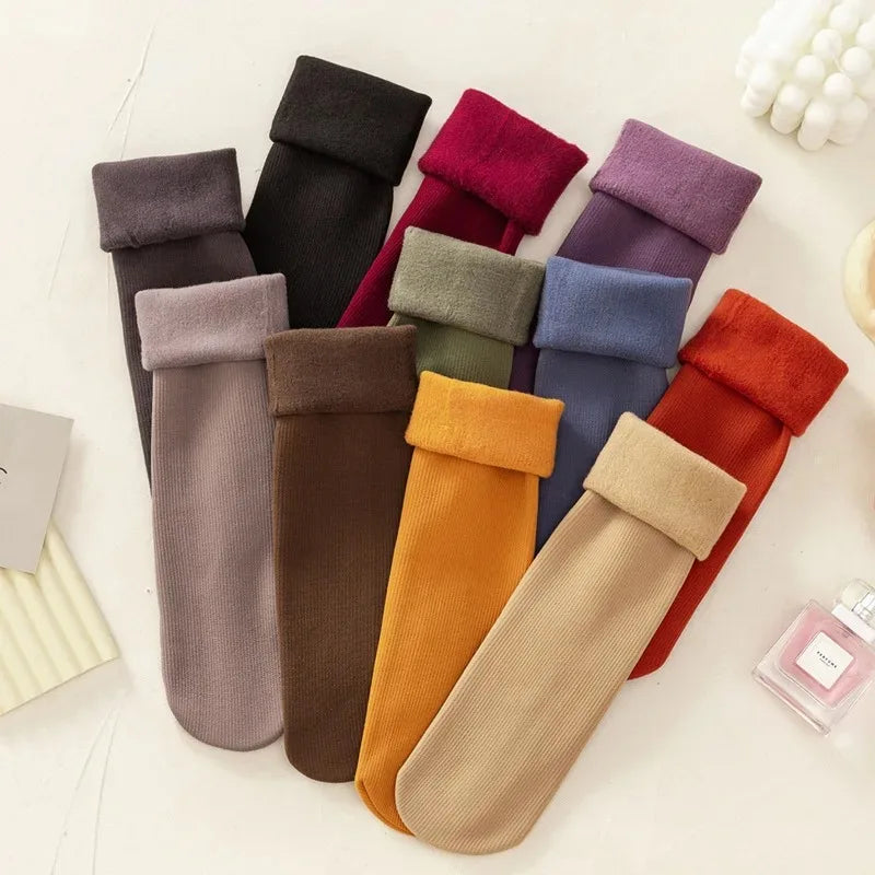 10 Pairs Fuzzy Print Socks Cute Lightweight Women's Hosiery