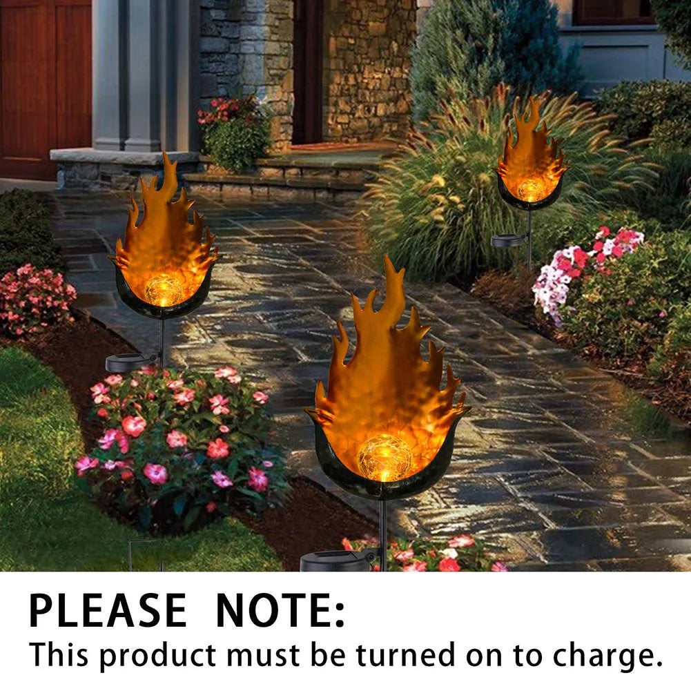 Solar LED Light for Courtyard Garden Lawn Metal Decoration Outdoor Ground Plug Lamp