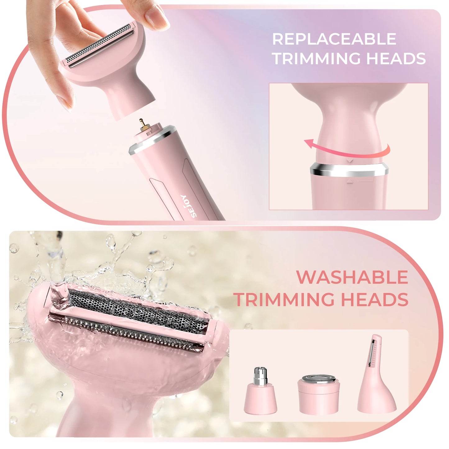 Sejoy 4 In 1 Electric Lady Shaver Portable Hair Removal