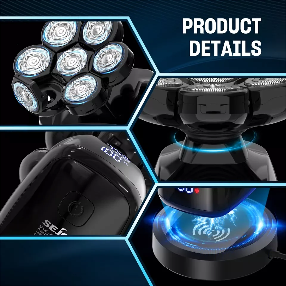 SEJOY 6-in-1 Multifunctional 7D Head Shavers for Men