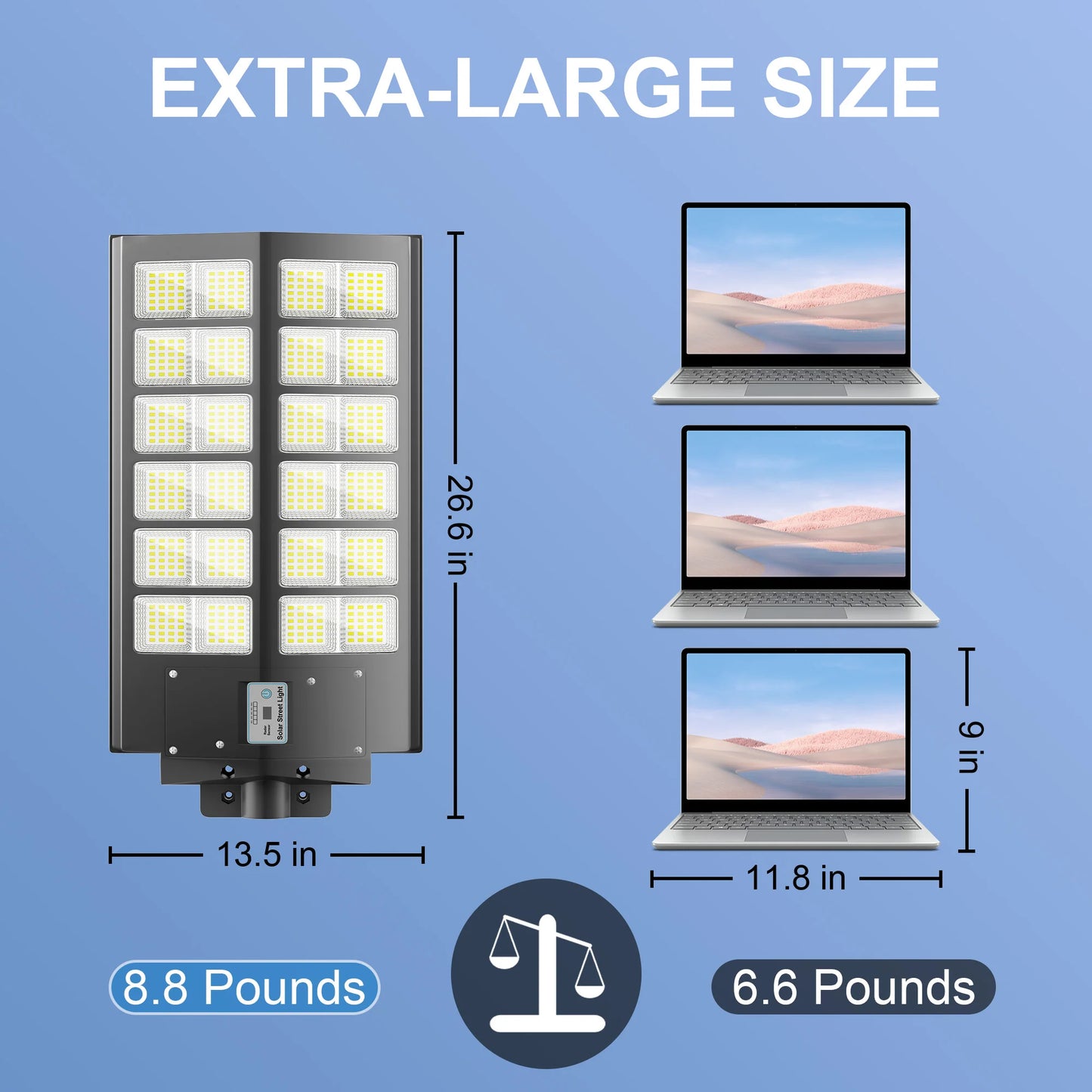 4800W Outdoor Solar Street Light High Brightness with Motion Sensor and Remote Control Waterproof