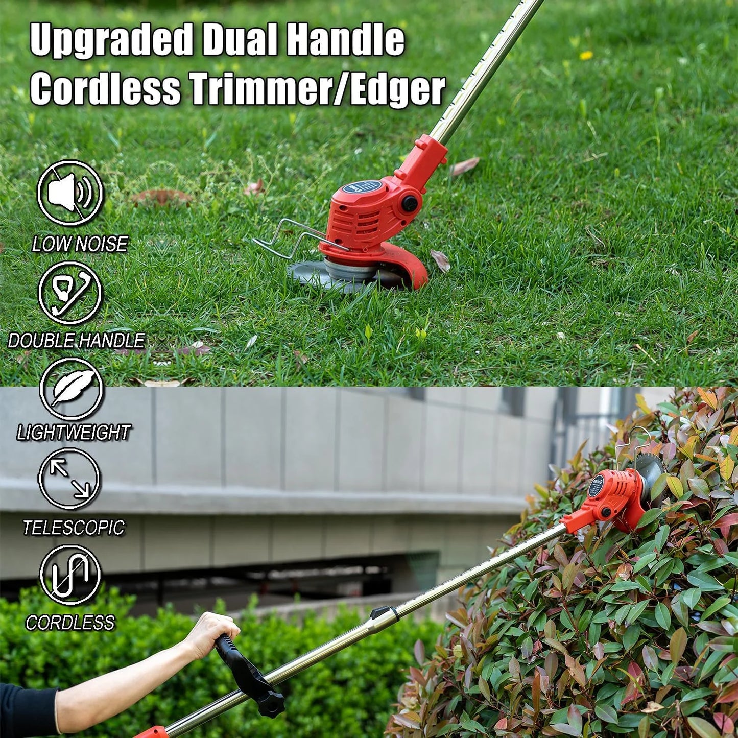 OUTIGO Cordless String Trimmer, Edger & Weed Trimmer
