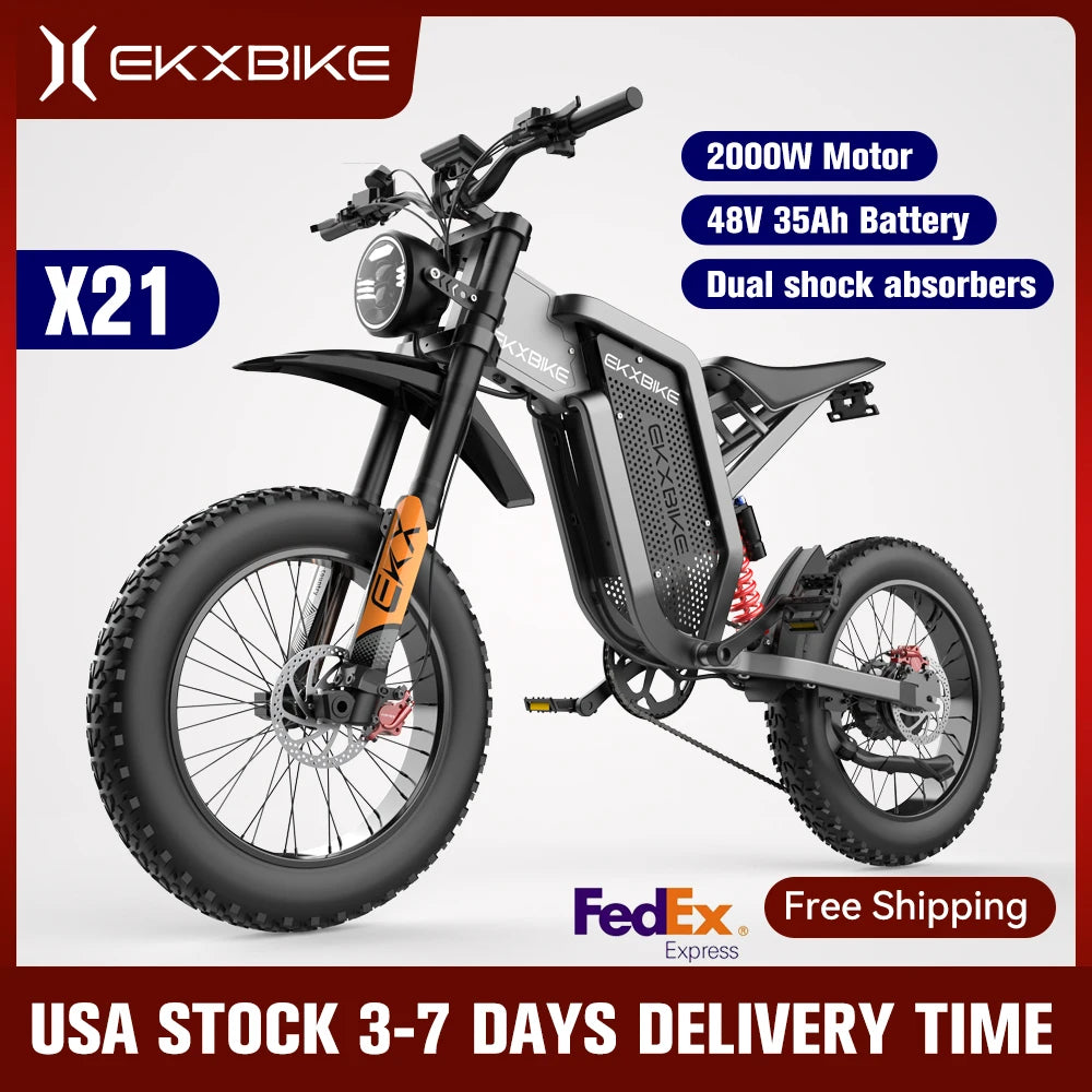 EKX X21 Adults Electric Bike 2000W 48V 35AH 55km/h Mountain Ebike