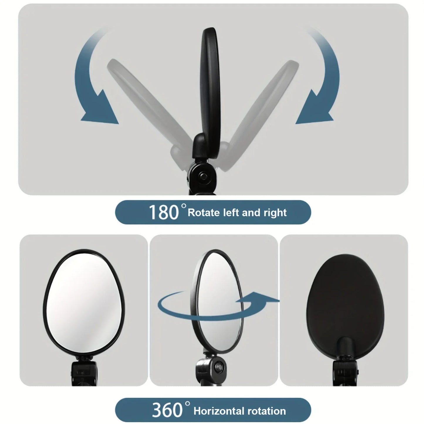 1/2PC Bike Mirror 360 Degree Adjustable Rotatable Handlebar Mirror