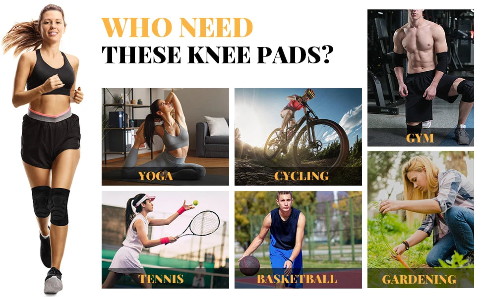 1Pair Knee and Elbow Pads,Thick Sponge Collisioned Knee and Support Sleeve pads