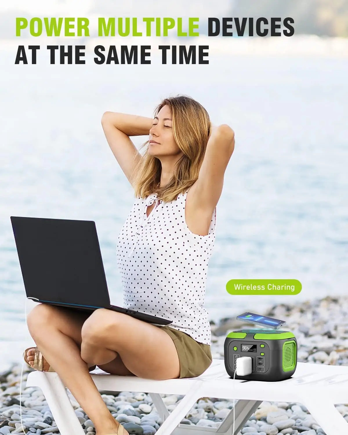 200W Portable Power Station with 40W Solar Panel 155Wh
