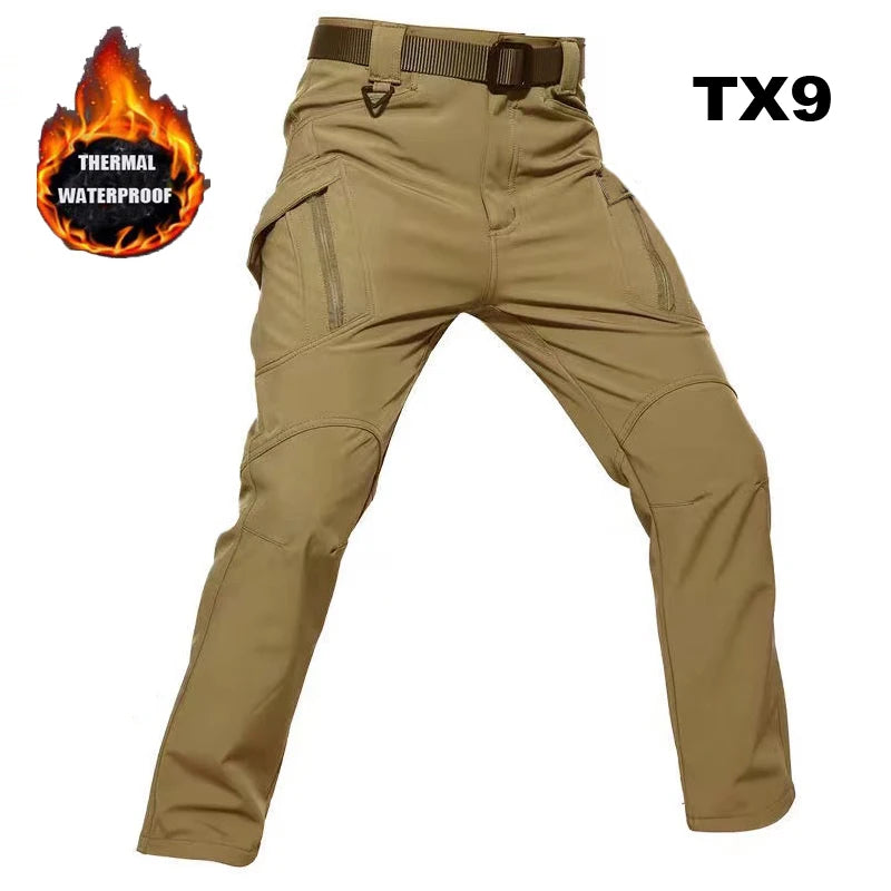 Men's City Cargo Fleece Softshell Hiking Pants for Autumn Winter Casual Trekking Climbing Fishing and Hunting M to 5XL